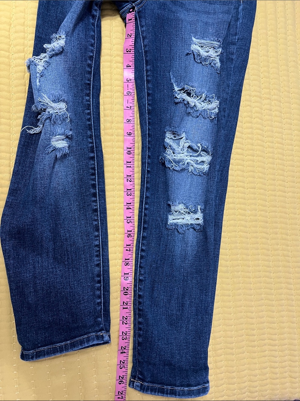 Judy Blue Dark Blue Distressed Skinny Jeans - Picture 6 of 12